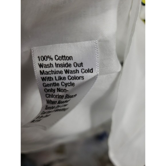 CYNTHIA ROWLEY Cotton Sun Dress 8 MEDIUM White Blue Yellow Black New - Picture 4 of 9